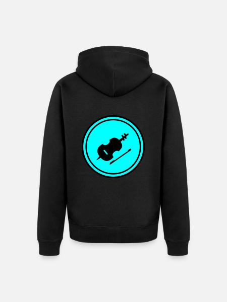 Violin Icon symbol - Unisex Premium Organic Zip Hoodie - black