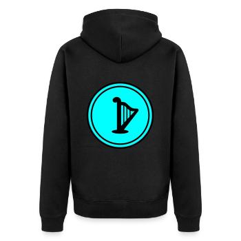 Symbole de la harpe - Veste à capuche bio Premium Unisexe - noir - Dos - Nico (187cm)
