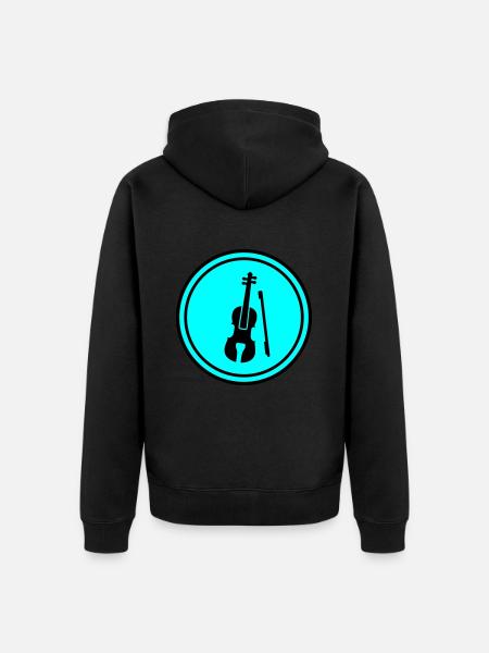Icône de violon - Veste à capuche bio Premium Unisexe - noir
