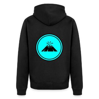 Icône de volcan - Veste à capuche bio Premium Unisexe - noir - Dos - Nico (187cm)