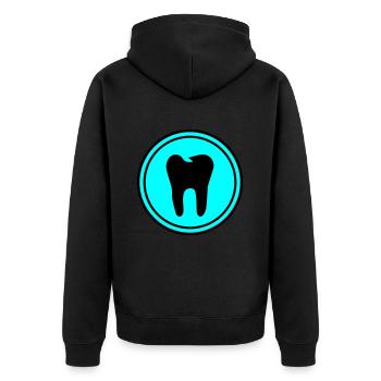 Zahn icon symbol - Unisex Premium Bio Zip Hoodie - Schwarz - Hinten - Nico (187cm)