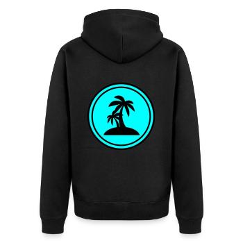 Cloverleaf luck - Unisex Premium Organic Zip Hoodie - black - Back - Nico (187cm)