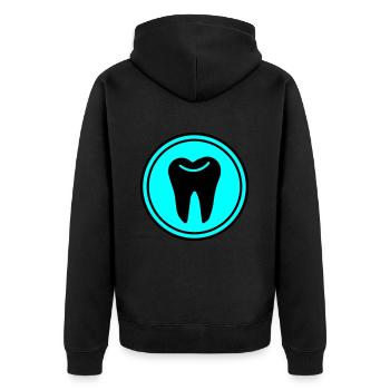 Symbole de l’icône de dent - Veste à capuche bio Premium Unisexe - noir - Dos - Nico (187cm)