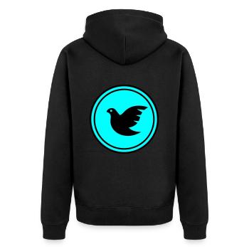 Dove symbol - Unisex Premium Organic Zip Hoodie - black - Back - Nico (187cm)
