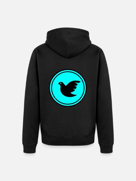 Dove symbol - Unisex Premium Organic Zip Hoodie - black