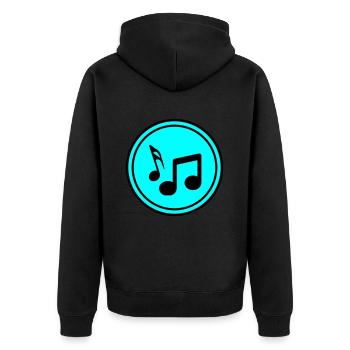 Musiknoten zeichen - Unisex Premium Bio Zip Hoodie - Schwarz - Hinten - Nico (187cm)