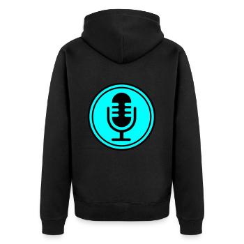 Icône du microphone - Veste à capuche bio Premium Unisexe - noir - Dos - Nico (187cm)