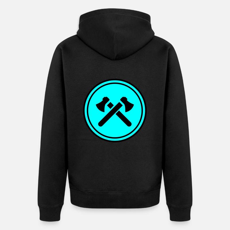 Icône de hache - Veste à capuche bio Premium Unisexe - noir