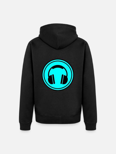Kopfhörer Symbol - Unisex Premium Bio Zip Hoodie - Schwarz