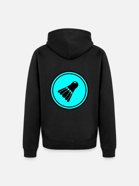 badminton - Unisex Premium Bio Zip Hoodie - Schwarz