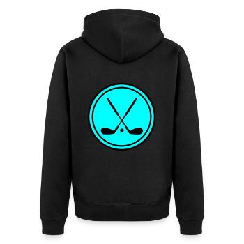 Golf symbol - Unisex Premium Bio Zip Hoodie - Schwarz - Hinten - Nico (187cm)