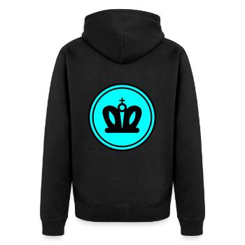 Krone - Unisex Premium Bio Zip Hoodie - Schwarz - Hinten - Nico (187cm)