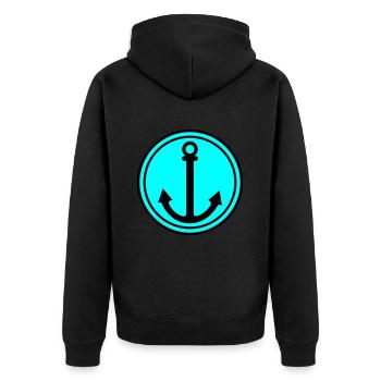 Anchor icon - Unisex Premium Organic Zip Hoodie - black - Back - Nico (187cm)