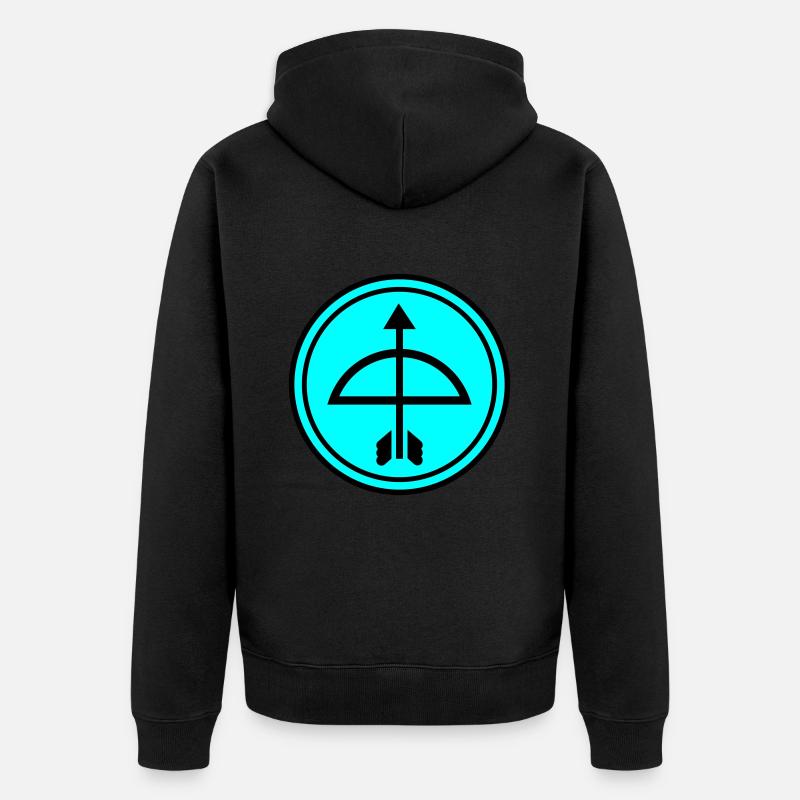 Pfeil und Bogen - Unisex Premium Bio Zip Hoodie - Schwarz