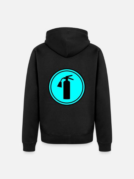 Fire extinguisher symbol - Unisex Premium Organic Zip Hoodie - black