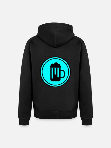 Bier glas - Unisex Premium Bio Zip Hoodie - Schwarz