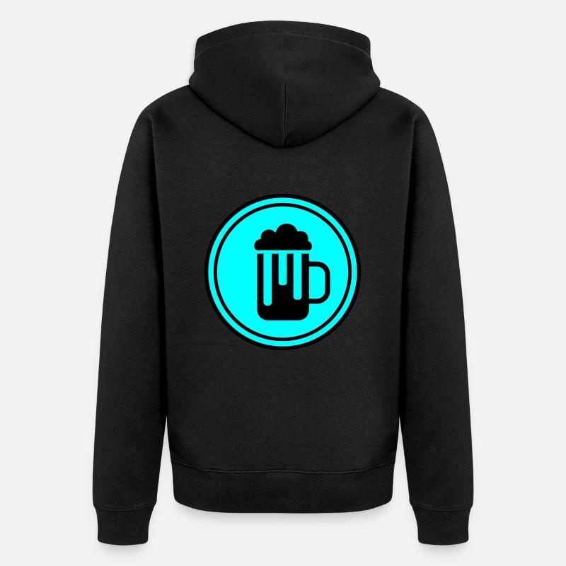 Bier glas - Unisex Premium Bio Zip Hoodie - Schwarz