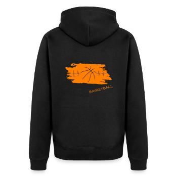 Basketball basketball Streetball - Unisex Premium Bio Zip Hoodie - Schwarz - Hinten - Nico (187cm)