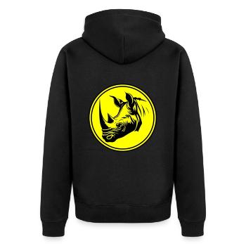 Silhouette animale de rhinocéros - Veste à capuche bio Premium Unisexe - noir - Dos - Nico (187cm)
