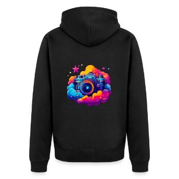 Caméra flottante sur les nuages - Veste à capuche bio Premium Unisexe - noir - Dos - Nico (187cm)