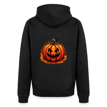 Terrible Halloween pumpkin - Unisex Premium Organic Zip Hoodie - black - Back - Nico (187cm)