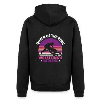 Wrestling-trainer Wrestler Grappling Martial Arts - Unisex Premium Bio Zip Hoodie - Schwarz - Hinten - Nico (187cm)