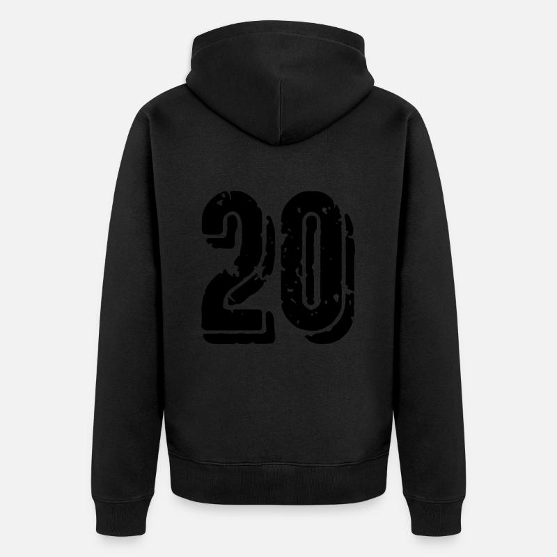 Maillot à 20 chiffres - Veste à capuche bio Premium Unisexe - noir