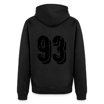 93 number jersey - Unisex Premium Organic Zip Hoodie - black - Back - Nico (187cm)