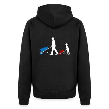 Father & Son Like The Dad So The Son Partner Look - Unisex Premium Organic Zip Hoodie - black - Back - Nico (187cm)