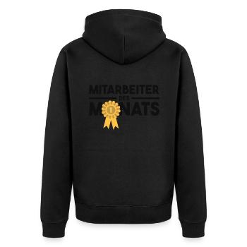 Mitarbeiter des Monats Auszeichnung Arbeit Job - Unisex Premium Bio Zip Hoodie - Schwarz - Hinten - Nico (187cm)