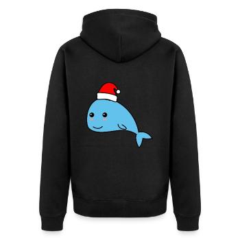 Whales Comic Christmas Xmas - Unisex Premium Organic Zip Hoodie - black - Back - Nico (187cm)