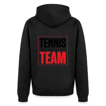 Tennis Team - Unisex Premium Bio Zip Hoodie - Schwarz - Hinten - Nico (187cm)