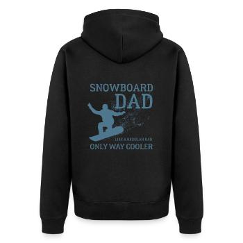 Snowboard Papa, Halfpipe, Sports d’hiver, Vacances au ski - Veste à capuche bio Premium Unisexe - noir - Dos - Nico (187cm)