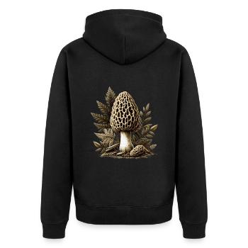 Morille commune - Veste à capuche bio Premium Unisexe - noir - Dos - Nico (187cm)