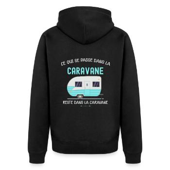 Camping citation caravane - Veste à capuche bio Premium Unisexe - noir - Dos - Nico (187cm)