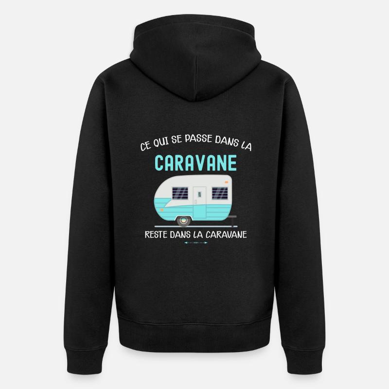 Camping citation caravane - Veste à capuche bio Premium Unisexe - noir