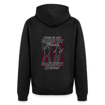 This Is My Country Concert Music Line Dancing - Unisex Premium Bio Zip Hoodie - Schwarz - Hinten - Nico (187cm)