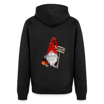 Back-Wichtel – Christmas gnome for all baking fans - Unisex Premium Organic Zip Hoodie - black - Back - Nico (187cm)