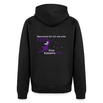 sarkasmus Fee design geschenkidee cooles spruch - Unisex Premium Bio Zip Hoodie - Schwarz - Hinten - Nico (187cm)