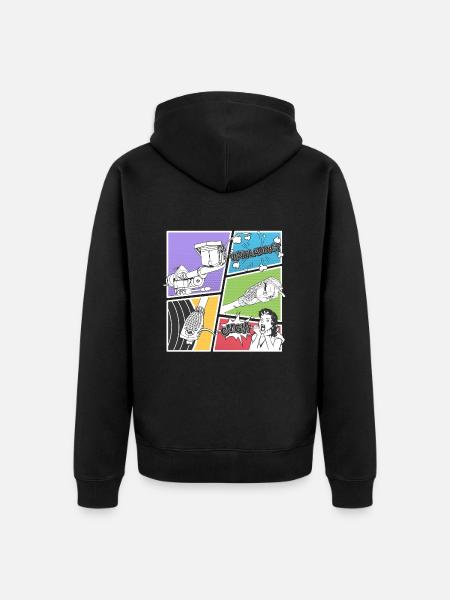 Vinyladdict Attack V8.2 - Unisex Premium Organic Zip Hoodie - black