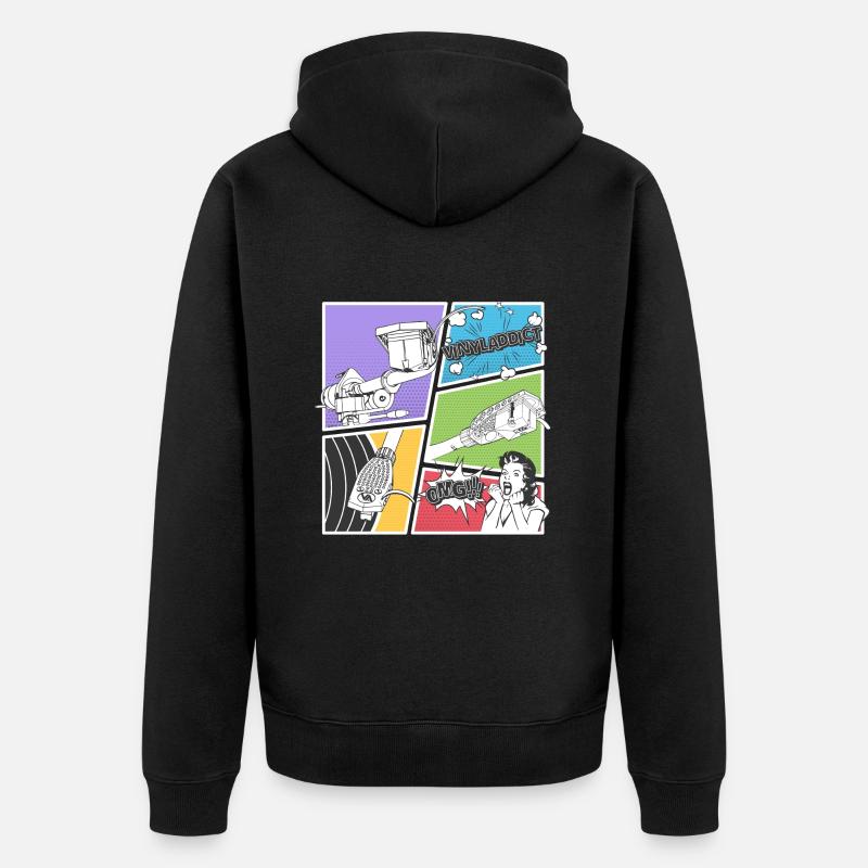 Vinyladdict Attack V8.2 - Veste à capuche bio Premium Unisexe - noir
