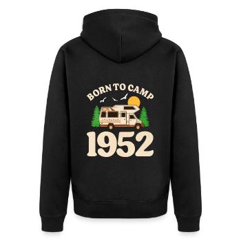 Né Pour Camper 1952 Camping 70 Ans Anniversaire - Veste à capuche bio Premium Unisexe - noir - Dos - Nico (187cm)
