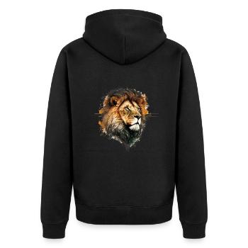 Lion Lion’s Head Art Color Splashes Aquarelles - Veste à capuche bio Premium Unisexe - noir - Dos - Nico (187cm)