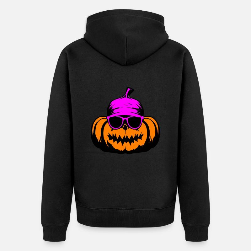 Citrouille Halloween Cool - Veste à capuche bio Premium Unisexe - noir