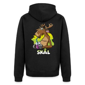 Drôle Moose Sweden Scaly Blueberries Comic - Veste à capuche bio Premium Unisexe - noir - Dos - Nico (187cm)