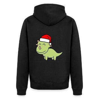 Dinosaure tricératops Noël Noël - Veste à capuche bio Premium Unisexe - noir - Dos - Nico (187cm)