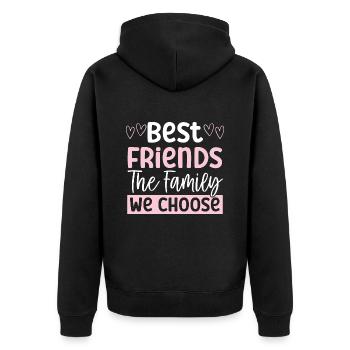 Beste Freunde Für Immer Bff Bestie-freundschaft - Unisex Premium Bio Zip Hoodie - Schwarz - Hinten - Nico (187cm)