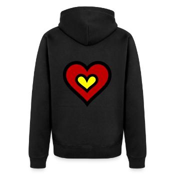 Symbole du cœur Amour - Veste à capuche bio Premium Unisexe - noir - Dos - Nico (187cm)