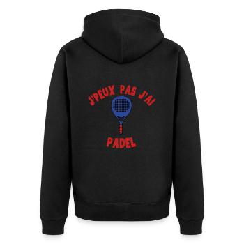 J'peux pas j'ai Padel - Veste à capuche bio Premium Unisexe - noir - Dos - Nico (187cm)