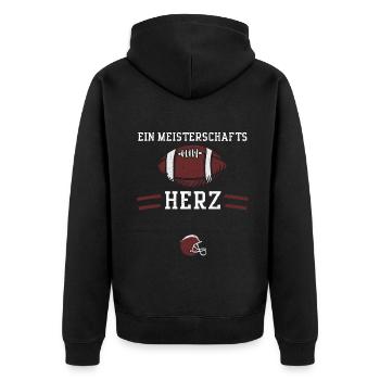 Ein Meisterschafts Herz - Football - Unisex Premium Bio Zip Hoodie - Schwarz - Hinten - Nico (187cm)